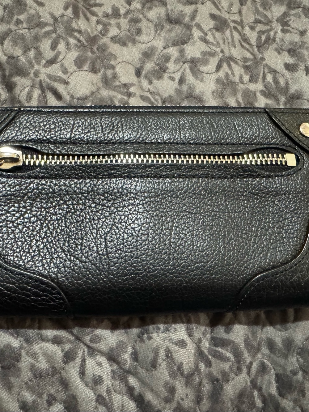 Coach Mickie Black Pebbled Leather Zip-Around Wallwt - Picture 3 of 6